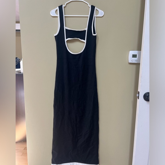 Peppermayo Dresses & Skirts - Black sleeveless maxi dress, knit with white trim, Peppermayo, S/M, NWT